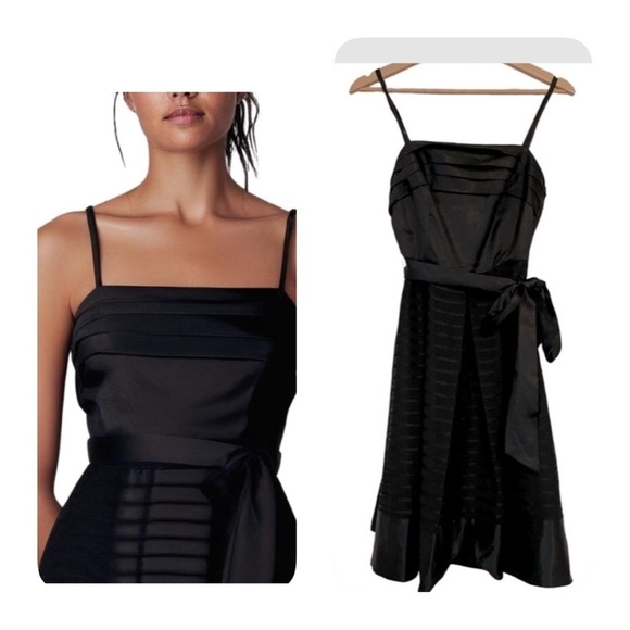 ketty | Black Silky A-Line Fit & Flare Spaghetti Strap Dress Sz 2 90s Y2K Party - Picture 1 of 10